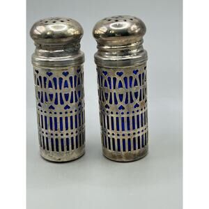 Silver Art Deco Style Silver Plated Salt and Pepper Shakers